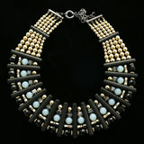 Luxury Faceted Necklace Gold/Black NWOT