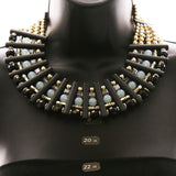 Luxury Faceted Necklace Gold/Black NWOT