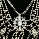 Luxury Crystal Necklace Silver NWOT