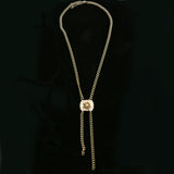 Luxury Crystal Flower Y-Necklace Gold NWOT
