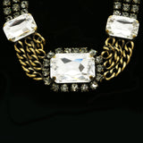 Luxury Crystal Necklace Gold/Gray NWOT