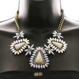 Luxury Crystal Necklace Gold/Blue NWOT