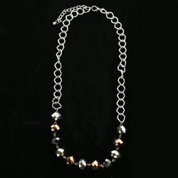 Luxury Faceted Necklace Gunmetal/Black NWOT
