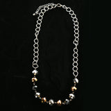 Luxury Faceted Necklace Gunmetal/Black NWOT