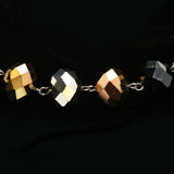 Luxury Faceted Necklace Gunmetal/Black NWOT