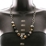 Luxury Faceted Necklace Gunmetal/Black NWOT