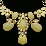 Luxury Prizmatic Crystals Necklace Gold/White NWOT