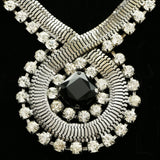Luxury Crystal Necklace Gunmetal NWOT