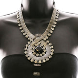 Luxury Crystal Necklace Gunmetal NWOT