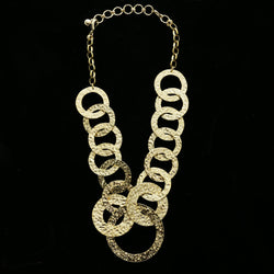 Luxury Hammered Finish Necklace Gold NWOT
