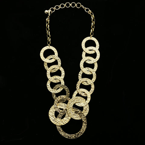 Luxury Hammered Finish Necklace Gold NWOT