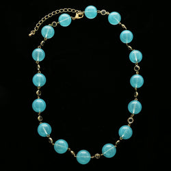 Luxury Faceted Necklace Gold/Blue NWOT