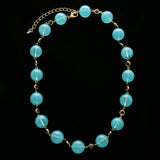 Luxury Faceted Necklace Gold/Blue NWOT