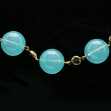 Luxury Faceted Necklace Gold/Blue NWOT
