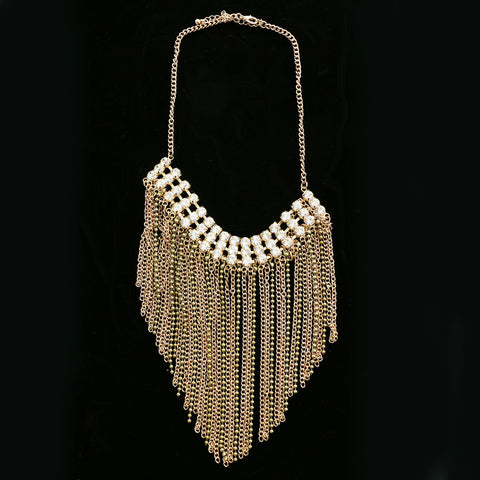 Luxury Crystal Necklace Gold/Green NWOT