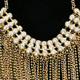 Luxury Crystal Necklace Gold/Green NWOT