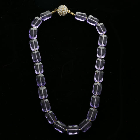 Luxury Crystal Necklace Gold/Purple NWOT