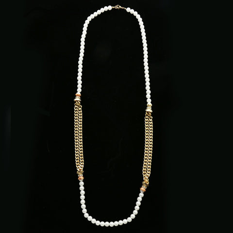 Luxury Crystal Necklace Gold/White NWOT