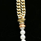 Luxury Crystal Necklace Gold/White NWOT