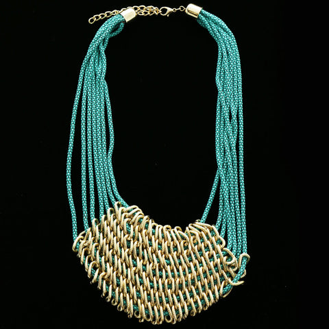 Luxury Necklace Gold/Blue NWOT