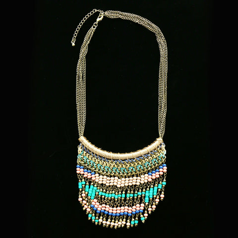 Luxury Beads Necklace Gold/Multicolor NWOT