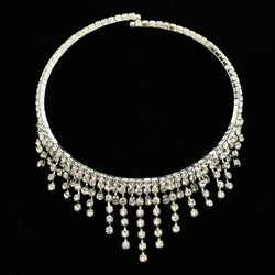 Luxury Crystal Necklace Silver NWOT