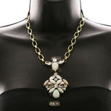 Luxury Crystal Y-Necklace Gold/White NWOT