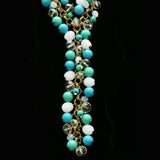 Luxury Crystal Starfish Y-Necklace Gold & Blue NWOT