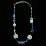 Luxury Crystal Necklace Silver/Blue NWOT