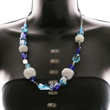 Luxury Crystal Necklace Silver/Blue NWOT