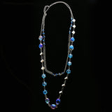 Luxury Faceted Necklace Silver/Blue NWOT