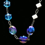 Luxury Faceted Necklace Silver/Blue NWOT