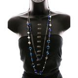 Luxury Faceted Necklace Silver/Blue NWOT