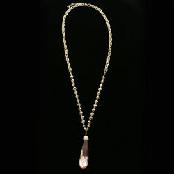 Luxury Crystal Y-Necklace Gold/Pink NWOT