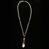 Luxury Crystal Y-Necklace Gold/Pink NWOT