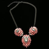 Luxury Crystal Necklace Gunmetal/Pink NWOT