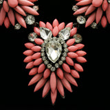 Luxury Crystal Necklace Gunmetal/Pink NWOT