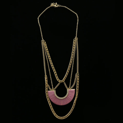 Luxury Crystal Necklace Gold/Pink NWOT