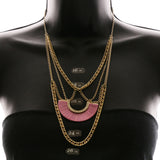 Luxury Crystal Necklace Gold/Pink NWOT