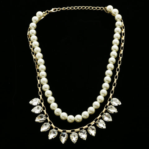 Luxury Pearls Necklace Gold/White NWOT