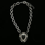 Luxury Crystal Necklace Gunmetal/Black NWOT