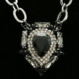 Luxury Crystal Necklace Gunmetal/Black NWOT