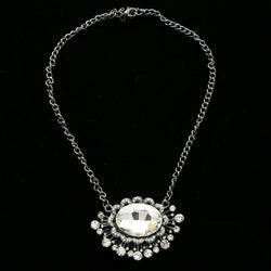 Luxury Crystal Necklace Gunmetal NWOT