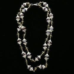 Luxury Faceted Necklace Silver/Purple NWOT