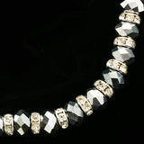 Luxury Crystal Necklace Silver/Dark-Silver NWOT