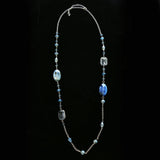 Luxury Faceted Necklace Silver/Blue NWOT