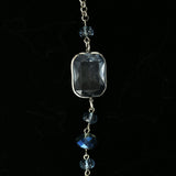 Luxury Faceted Necklace Silver/Blue NWOT