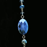 Luxury Faceted Necklace Silver/Blue NWOT