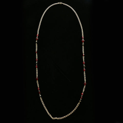 Luxury Faceted Necklace Gold/Red NWOT