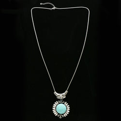 Luxury Semi-Precious Stone Crystal Necklace Silver & Blue NWOT